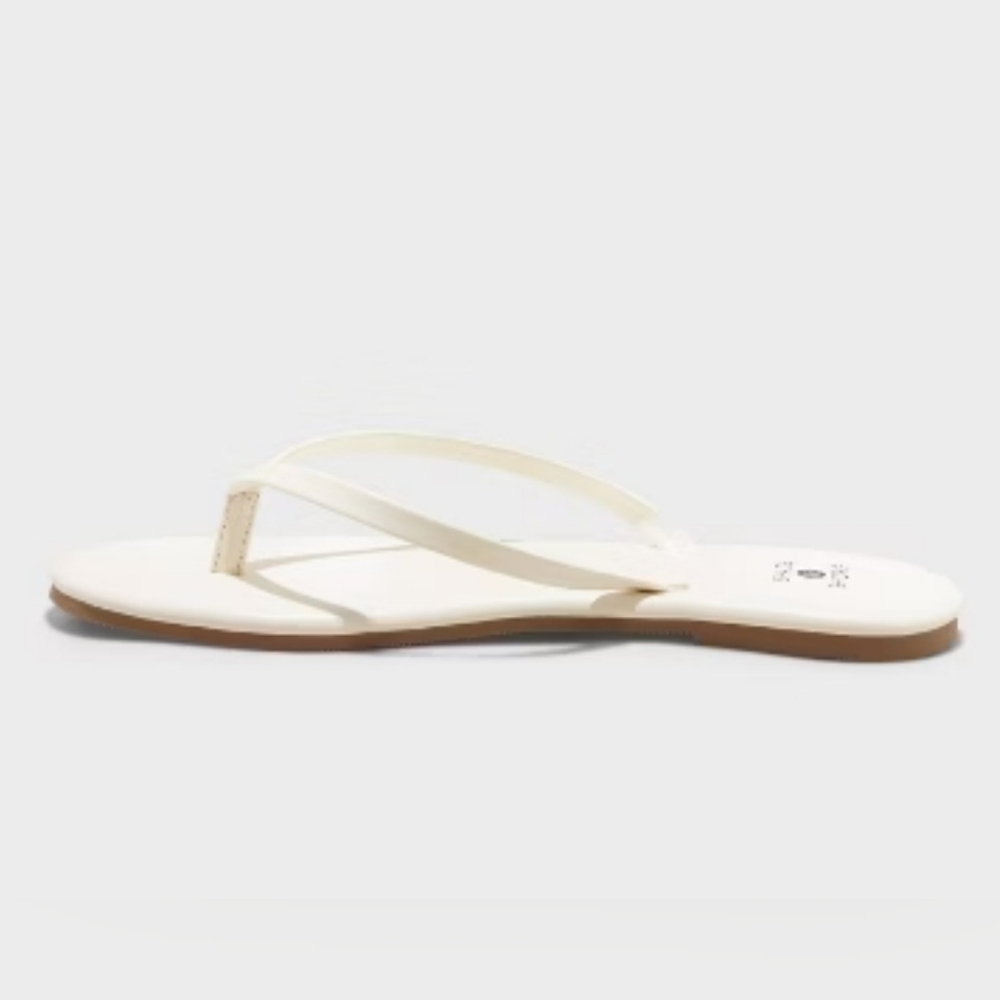 Shade & Shore Women's Cream Cali Flip Flop Sandals Size: 12 - Picture 2 of 7